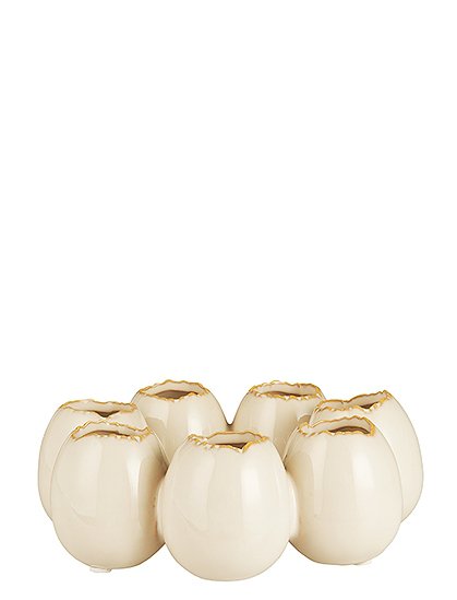 7 eiförmige Vasen Kreis, Steingut v. Ib Laursen &#9733; Kundenbewertung "Sehr gut" &#9733; 12&percnt; Rabatt für Neukunden &#9733; Schnell verschickt &#9733; Bei car-Moebel.de