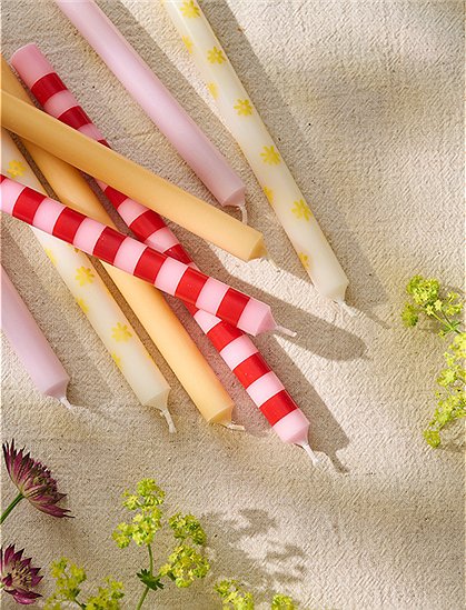 Stabkerze, 20xØ1,3, rosa/rot geringelt von Ib Laursen ★ Kundenbewertung "Sehr gut" ★ 12&percnt; Neukundenrabatt ★ Schnell verschickt ★ Bei car-Moebel.de