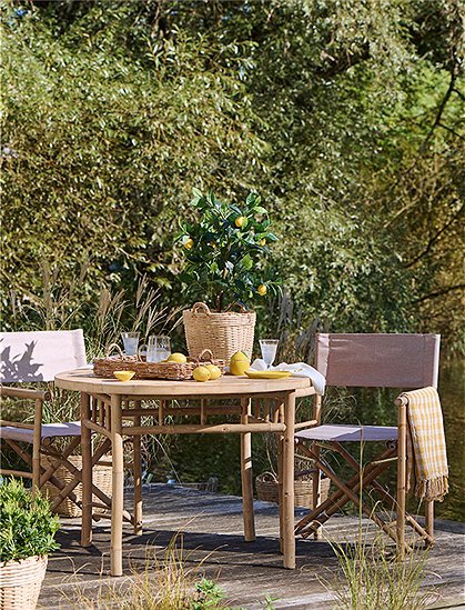 Regiestuhl aus Bambus mit Stoffbezug von Ib Laursen ★ Kundenbewertung "Sehr gut" ★ 12&percnt; Neukundenrabatt ★ Schnell verschickt ★ Bei car-Moebel.de