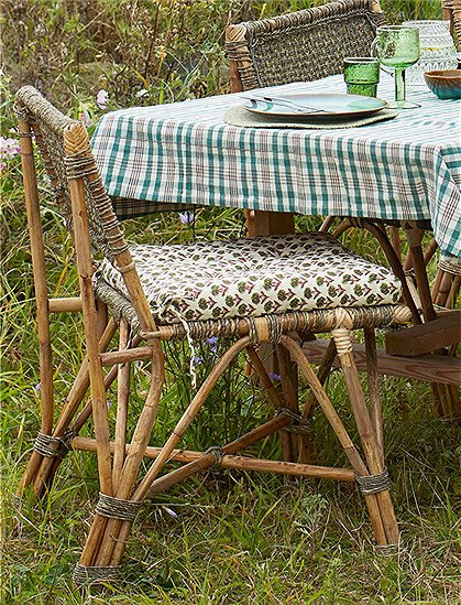 Bedruckte Stuhlauflage Baumwolle von Madam Stoltz ★ Kundenbewertung "Sehr gut" ★ 12&percnt; Rabatt für Neukunden ★ Jetzt günstig kaufen bei car-Moebel.de