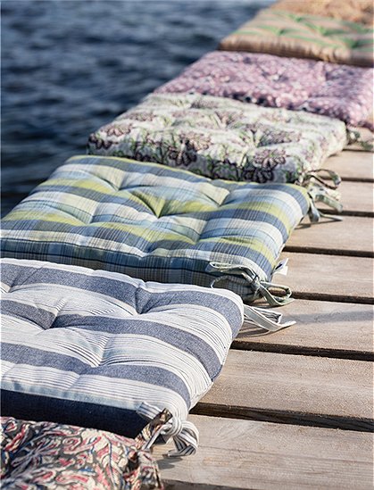 Bedruckte Stuhlauflage Baumwolle von Madam Stoltz ★ Kundenbewertung "Sehr gut" ★ 12&percnt; Rabatt für Neukunden ★ Jetzt günstig kaufen bei car-Moebel.de