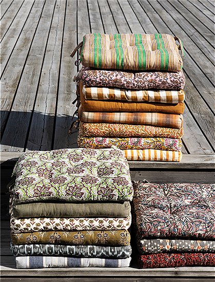 Bedruckte Stuhlauflage Baumwolle von Madam Stoltz ★ Kundenbewertung "Sehr gut" ★ 12&percnt; Rabatt für Neukunden ★ Jetzt günstig kaufen bei car-Moebel.de