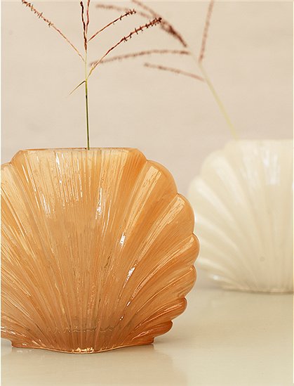 Glasvase Muschel von Madam Stoltz ★ Kundenbewertung "Sehr gut" ★ 12&percnt; Neukundenrabatt ★ Schnell verschickt ★ Günstig bei car-Moebel.de