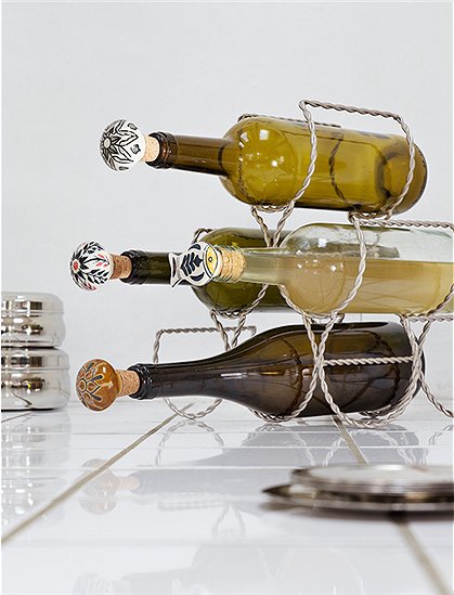 Metall-Flaschenhalter von Madam Stoltz ★ Kundenbewertung "Sehr gut" ★ 12&percnt; Neukundenrabatt ★ Schnell verschickt ★ Günstig bei car-Moebel.de