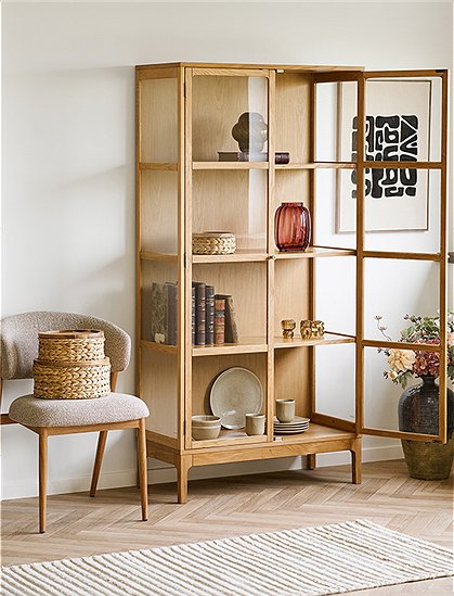 Vitrinenschrank Zamora, Eiche v. House Nordic ★ Kundenbewertung "Sehr gut" ★ 12&percnt; Rabatt für Neukunden ★ Schnell verschickt ★ Jetzt bei car-Moebel.de