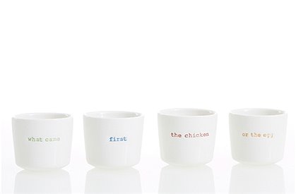 Eierbecher 4er Set, what came first... 2