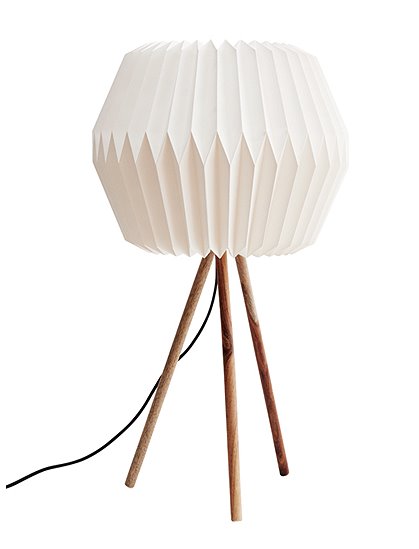 Tischleuchte Papier/Holz, Ø 40 2
