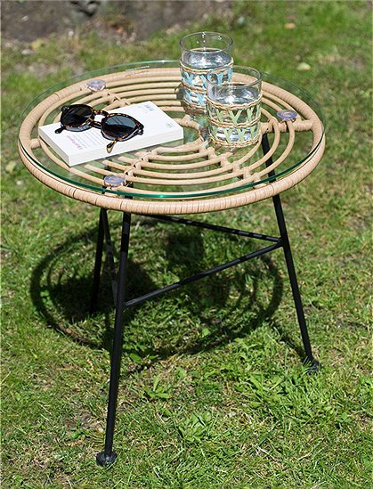 Beistelltisch aus Rattan und Metall &#9733; Kundenbewertung "Sehr gut" &#9733; 10&euro; Rabatt für Neukunden &#9733; Günstig bei car-Moebel.de
