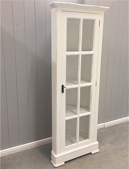 LV00881 Eck-Vitrinenschrank, 1 Tür, weiß 3