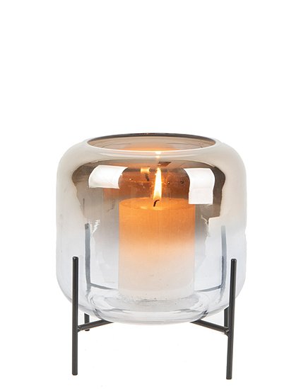 Glasvase auf Metallständer von present time &#9733; Kundenbewertung "Sehr gut" &#9733; 10&euro; Rabatt für Neukunden &#9733; Jetzt günstig kaufen bei car-Moebel.de