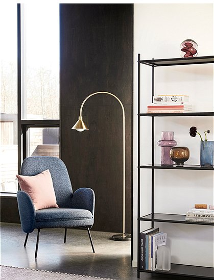 Stehleuchte Messing mit Marmorfuß von Hübsch Interior &#9733; Kundenbewertung "Sehr gut" &#9733; 10&euro; Rabatt für Neukunden &#9733; Jetzt günstig kaufen bei car-Moebel.de