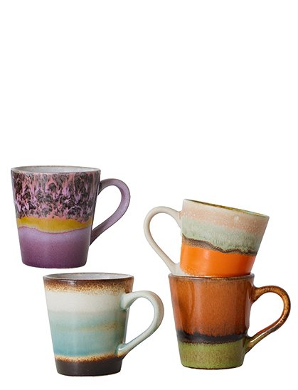 4er Set Espressotassen 70's von HKliving &#9733; Kundenbewertung "Sehr gut" &#9733; 10&euro; Rabatt für Neukunden &#9733; Schnell verschickt &#9733; Günstig bei car-Moebel.de