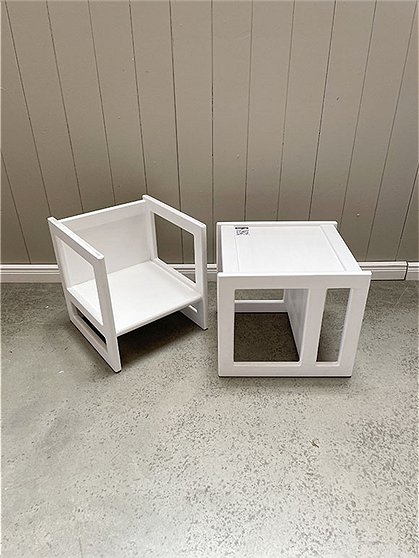 LV02036 Kinderstuhl Würfel, 2er Set, weiß  3