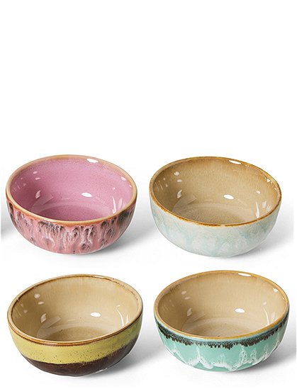 4er Set XS Bowls, 70s Keramik von HKliving &#9733; Kundenbewertung "Sehr gut" &#9733; 12&percnt; Rabatt für Neukunden &#9733; Schnell verschickt &#9733; Günstig bei car-Moebel.de