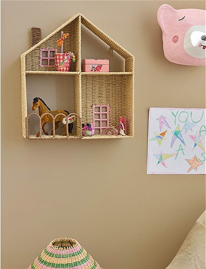 Wandregal Haus 50x12x45 cm von rice &#9733; Kundenbewertung "Sehr gut" &#9733; 12&percnt; Rabatt für Neukunden &#9733; Schnell verschickt &#9733; Jetzt bei car-Moebel.de