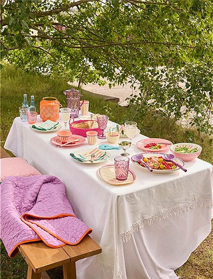 Decke 130x180 cm, Blumenmuster von rice &#9733; Kundenbewertung "Sehr gut" &#9733; 12&percnt; Rabatt für Neukunden &#9733; Schnell verschickt &#9733; Jetzt bei car-Moebel.de