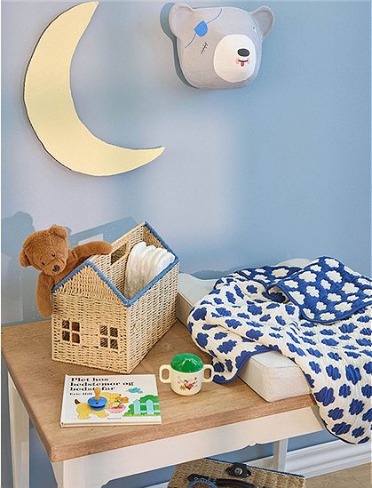 blaue Decke 95x75 cm, Wolkenmuster von rice &#9733; Kundenbewertung "Sehr gut" &#9733; 12&percnt; Rabatt für Neukunden &#9733; Schnell verschickt &#9733; Jetzt bei car-Moebel.de