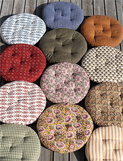 Runde Stuhlauflage Baumwolle von Madam Stoltz ★ Kundenbewertung "Sehr gut" ★ 12&percnt; Rabatt für Neukunden ★ Jetzt günstig kaufen bei car-Moebel.de