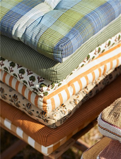 Bedruckte Stuhlauflage Baumwolle von Madam Stoltz ★ Kundenbewertung "Sehr gut" ★ 12&percnt; Rabatt für Neukunden ★ Jetzt günstig kaufen bei car-Moebel.de