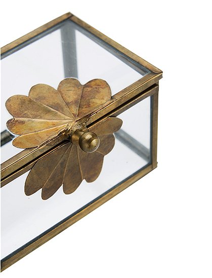 Glasbox mit Messingblatt von Madam Stoltz ★ Kundenbewertung "Sehr gut" ★ 12&percnt; Neukundenrabatt ★ Schnell verschickt ★ Günstig bei car-Moebel.de