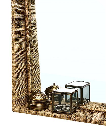 Spiegel mit Juterahmen von Madam Stoltz ★ Kundenbewertung "Sehr gut" ★ 12&percnt; Neukundenrabatt ★ Schnell verschickt ★ Günstig bei car-Moebel.de