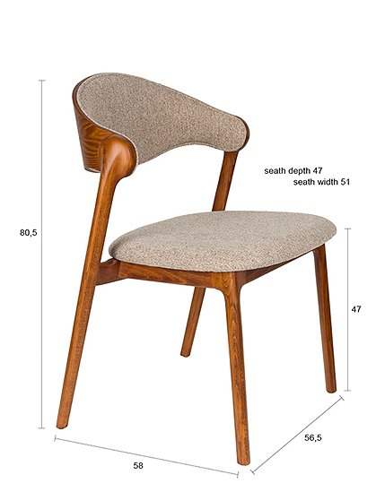 Stuhl Babington, 80,5x56,6x58 cm v. Dutchbone ★ Kundenbewertung "Sehr gut" ★ 12&percnt; Rabatt für Neukunden ★ Schnell verschickt ★ Jetzt bei car-Moebel.de