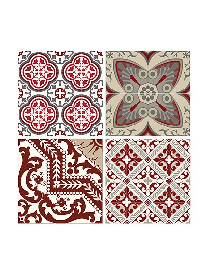 Fliesenaufkleber rot/olive &#9733; Kundenbewertung "Sehr gut" &#9733; Gratis-Versand ab 49 &#8364; &#9733; Schnell verschickt &#9733; Beija Flor "Neu" jetzt entdecken!