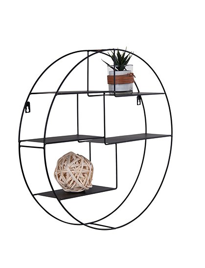 Wandregal aus Metall Ø 47 cm &#9733; Kundenbewertung "Sehr gut" &#9733; 10&euro; Rabatt für Neukunden &#9733; Schnell verschickt &#9733; Jetzt günstig kaufen bei car-Moebel.de