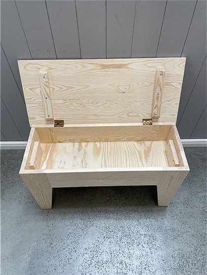 Holzbank mit Klappe Nr:1105 4
