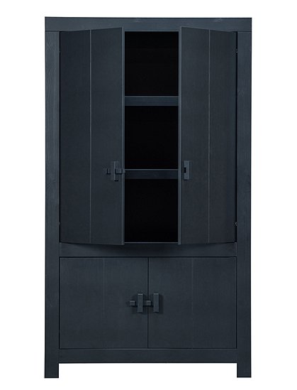 Schrank Benson, schwarz aus Holz v. Woood &#9733; Kundenbewertung "Sehr gut" &#9733; 10&euro; Rabatt für Neukunden &#9733; Schnell verschickt &#9733; Günstig bei car-Moebel.de