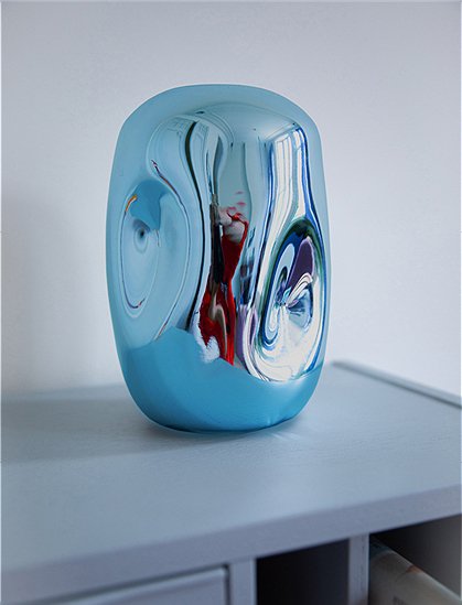 Design Vase, Chrom blau aus Glas von HKliving &#9733; Kundenbewertung "Sehr gut" &#9733; 10&euro; Rabatt für Neukunden &#9733; Schnell verschickt &#9733; Günstig bei car-Moebel.de