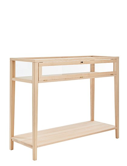 großer Konsolentisch, Erlenholz mit Glasfach &#9733; Kundenbewertung "Sehr gut" &#9733; 10&euro; Rabatt für Neukunden &#9733; Schnell verschickt &#9733; Günstig bei car-Moebel.de
