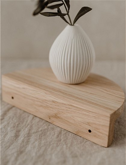 halbrundes Wandregal, Eiche von Eulenschnitt  &#9733; Kundenbewertung "Sehr gut" &#9733; 10&euro; Rabatt für Neukunden &#9733; Schnell verschickt &#9733; Günstig bei car-Moebel.de 