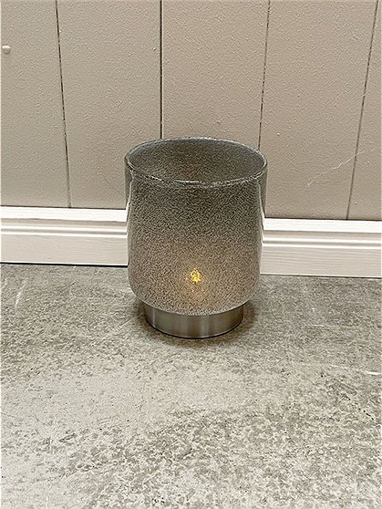LV02016 Windlicht Muster, grün Glas/Metall  4