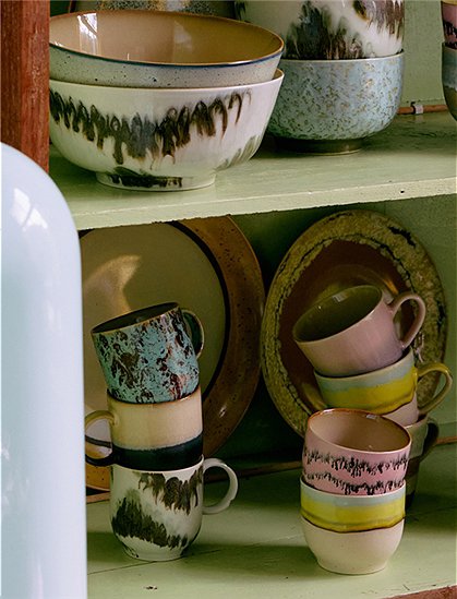 Kaffeetasse 70"s Keramik von HKliving &#9733; Kundenbewertung "Sehr gut" &#9733; 12&percnt; Rabatt für Neukunden &#9733; Schnell verschickt &#9733; Günstig bei car-Moebel.de