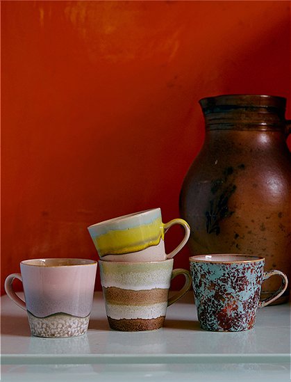 Americano Becher 70s Keramik von HKliving &#9733; Kundenbewertung "Sehr gut" &#9733; 12&percnt; Rabatt für Neukunden &#9733; Schnell verschickt &#9733; Günstig bei car-Moebel.de
