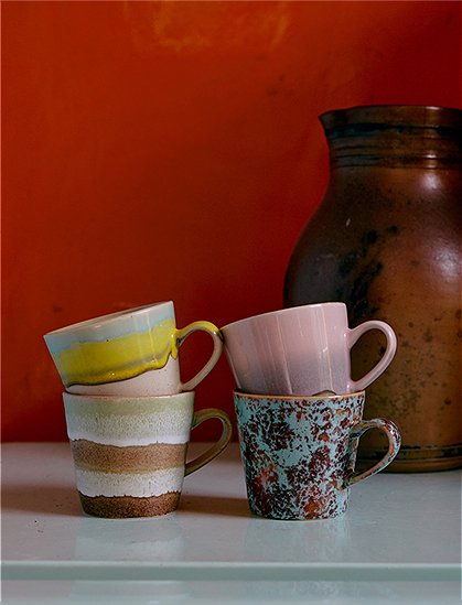 Americano Becher 70s Keramik von HKliving &#9733; Kundenbewertung "Sehr gut" &#9733; 12&percnt; Rabatt für Neukunden &#9733; Schnell verschickt &#9733; Günstig bei car-Moebel.de