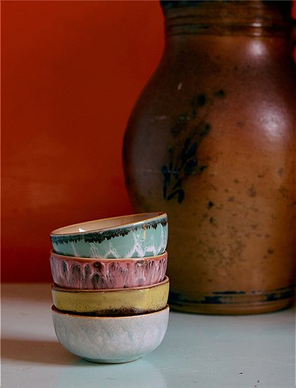 4er Set XS Bowls, 70s Keramik von HKliving &#9733; Kundenbewertung "Sehr gut" &#9733; 12&percnt; Rabatt für Neukunden &#9733; Schnell verschickt &#9733; Günstig bei car-Moebel.de