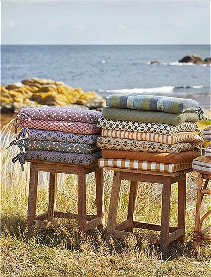 Bedruckte Stuhlauflage Baumwolle von Madam Stoltz ★ Kundenbewertung "Sehr gut" ★ 12&percnt; Rabatt für Neukunden ★ Jetzt günstig kaufen bei car-Moebel.de