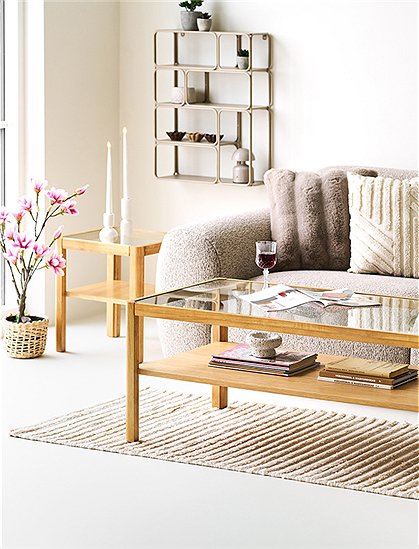 Beistelltisch Lourmarin aus Eiche und Glas von House Nordic ★ Kundenbewertung "Sehr gut" ★ 12&percnt; Rabatt für Neukunden ★ Jetzt günstig kaufen bei car-Moebel.de