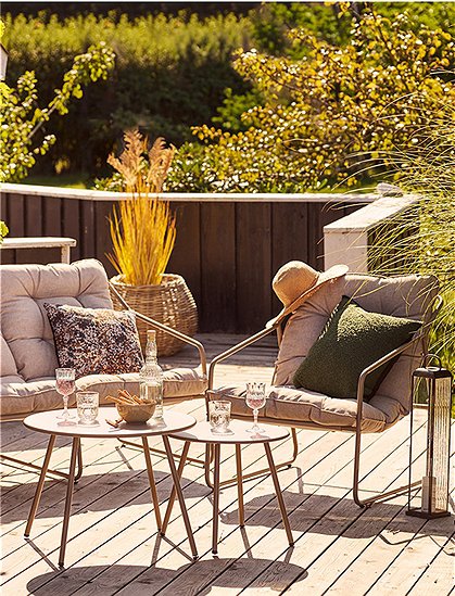 Nilo Lounge Set incl. Kissen von House Nordic ★ Kundenbewertung "Sehr gut" ★ 12&percnt; Rabatt für Neukunden ★ Jetzt günstig kaufen bei car-Moebel.de