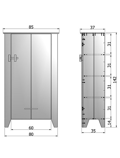 Schrank niedrig, 1 Tür von de EEKHOORN &#9733; Kundenbewertung "Sehr gut" &#9733; 10&euro; Rabatt für Neukunden &#9733; Jetzt günstig kaufen bei car-Moebel.de