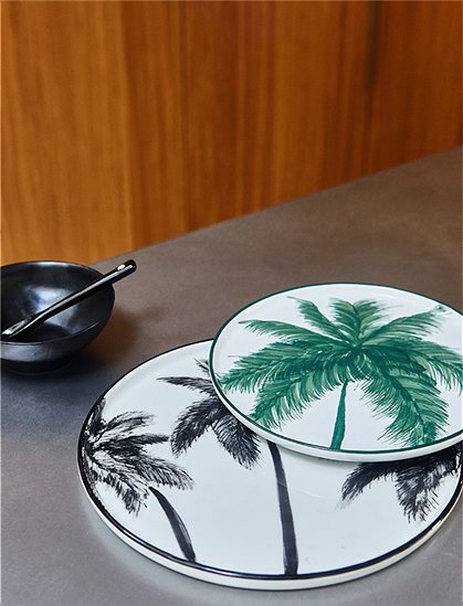 Teller mit Palmen bold & basic von HKliving &#9733; Kundenbewertung "Sehr gut" &#9733; 10&euro; Rabatt für Neukunden &#9733; Schnell verschickt &#9733; Jetzt bei car-Moebel.de