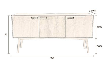 Sidebord, hoch, 3 Türen &#9733; Kundenbewertung "Sehr gut" &#9733; 10&euro; Rabatt für Neukunden &#9733; Schnell verschickt &#9733; Jetzt günstig kaufen bei car-Moebel.de
