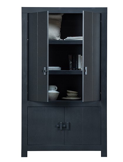Schrank Benson, schwarz aus Holz v. Woood &#9733; Kundenbewertung "Sehr gut" &#9733; 10&euro; Rabatt für Neukunden &#9733; Schnell verschickt &#9733; Günstig bei car-Moebel.de