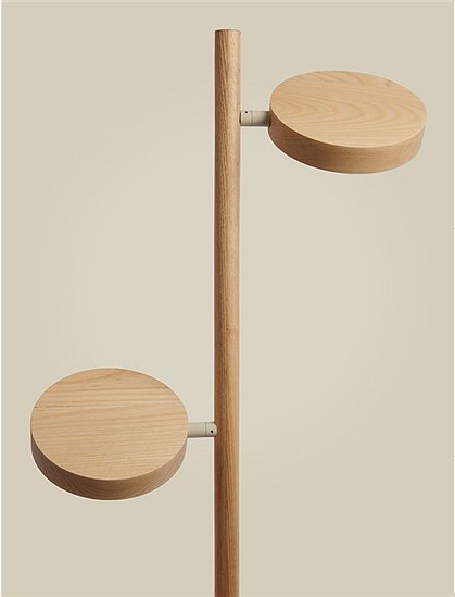 Stehlampe Eschenholz, 2-flammig, Okinawa von Good & Mojo ★ Kundenbewertung "Sehr gut" ★ 12&percnt; Rabatt für Neukunden ★Schnell verschickt ★ car-Moebel.de