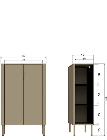 Gunnar 2 türiger Schrank von woood &#9733; Kundenbewertung "Sehr gut" &#9733; 12&percnt; Rabatt für Neukunden &#9733; Schnell verschickt bei car-Moebel.de