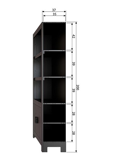Schrank Benson, schwarz aus Holz v. Woood &#9733; Kundenbewertung "Sehr gut" &#9733; 10&euro; Rabatt für Neukunden &#9733; Schnell verschickt &#9733; Günstig bei car-Moebel.de