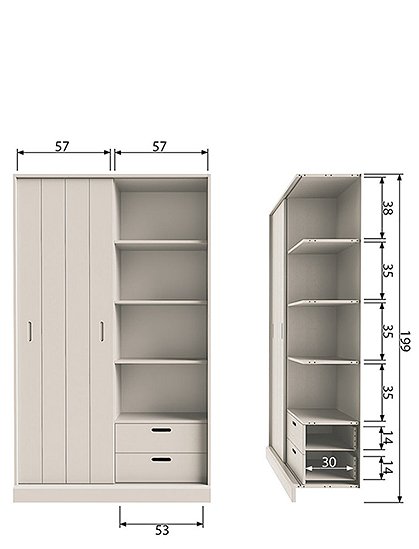 Mila Schiebetürenschrank von woood &#9733; Kundenbewertung "Sehr gut" &#9733; 12&percnt; Rabatt für Neukunden &#9733; Schnell verschickt &#9733; bei car-Moebel.de