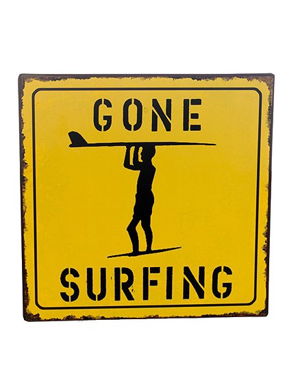 Metallschild gone surfing &#9733; Kundenbewertung "Sehr gut" &#9733; 10&euro; Rabatt für Neukunden &#9733; Schnell verschickt &#9733; Jetzt günstig kaufen bei car-Moebel.de